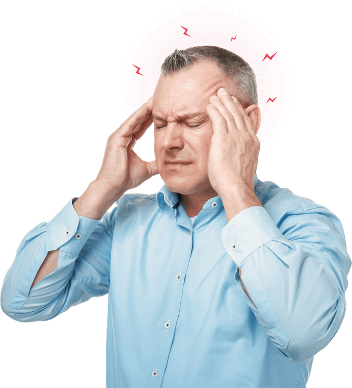 Uomo con dolori pressione alta